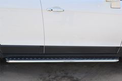 Пороги труба D42 с листом для Chevrolet Captiva 2013-2016 (Лист алюм., проф. нерж) (Вариант 1)