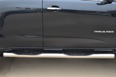Пороги труба D76 с накладкой (вариант 3) для Chevrolet Trailblazer 2012-