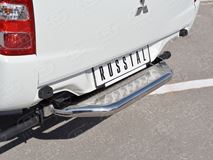 Защита заднего бампера D63 с листом (Лист алюм, проф. нерж)(вариант 1) для Mitsubishi L200 2015-