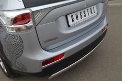 Защита заднего бампера D75х42 овал (дуга) для Mitsubishi Outlander 2012-2014
