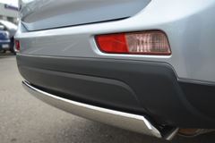 Защита заднего бампера D75х42 овал (дуга) для Mitsubishi Outlander 2012-2014