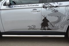Пороги труба D63 (вариант 2) для Mitsubishi Outlander 2012-2014