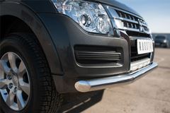 Защита переднего бампера D76 (секции) для Mitsubishi Pajero 4 2014-