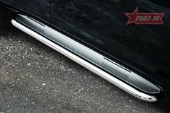 Пороги с нерж. листом d76 с возм. уст-ки штатной подсветки на Toyota Land Cruiser Prado 150 2009-2013