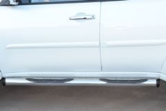 Пороги труба D76 с накладкой (вариант 2) для Mitsubishi Pajero Sport 2013-2015