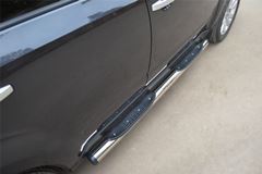 Пороги труба D76 с накладками (Вариант 2) (без брызговиков) для Subaru Forester 2008-2012