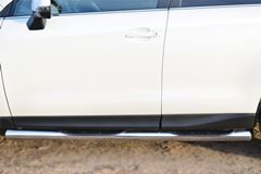 Пороги труба D76 с накладкой (вариант 3) для Subaru Forester 2013-