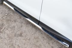 Пороги труба D76 с накладкой (вариант 3) для Subaru Forester 2013-