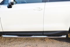 Пороги труба D76 с накладкой (вариант 1) для Subaru Forester 2013-