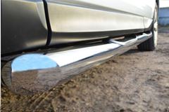 Пороги труба D76 с накладкой (вариант 1) для Subaru Forester 2013-