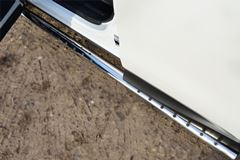 Пороги труба 75х42 овал с проступью для Subaru Forester 2013-