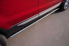 Пороги труба 75х42 овал с проступью для Land Rover Range Rover Evoque Prestige u Pure 2011-