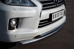 Защита переднего бампера D76/42 овал для Lexus LX570 2012-