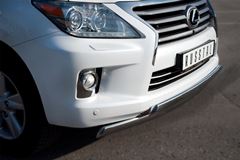 Защита переднего бампера D75х42/75х42 овалы для Lexus LX570 2012-