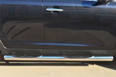 Пороги труба D76 с накладкой (вариант 3) для Kia Sportage 2010-2015