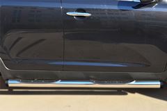 Пороги труба D76 с накладкой (вариант 2) для Kia Sportage 2010-2015