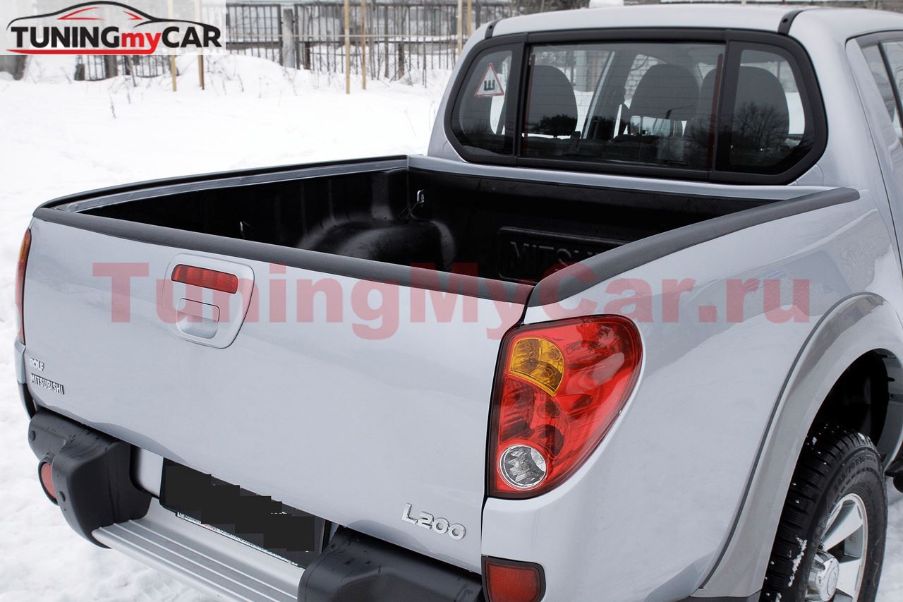 Комплект накладок на боковые борта и задний откидной борт БЕЗ СКОТЧА 3М Mitsubishi L200 2007-2013