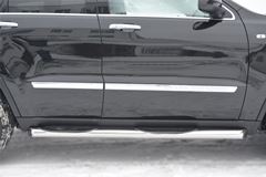 Пороги труба D76 с накладкой (вариант 1) для Jeep Grand Cherokee 2012