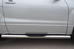 Пороги труба D76 с накладками (вариант 3) для Suzuki Grand Vitara 3дв 2012-