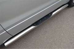 Пороги труба D76 с накладками (вариант 3) для Suzuki Grand Vitara 3дв 2012-