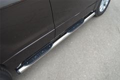 Пороги труба D76 с накладками (вариант 2) для Suzuki Grand Vitara 5дв 2012-