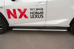 Пороги труба D42 с листом (вариант 1) для Lexus NX 200t F Sport 2015-