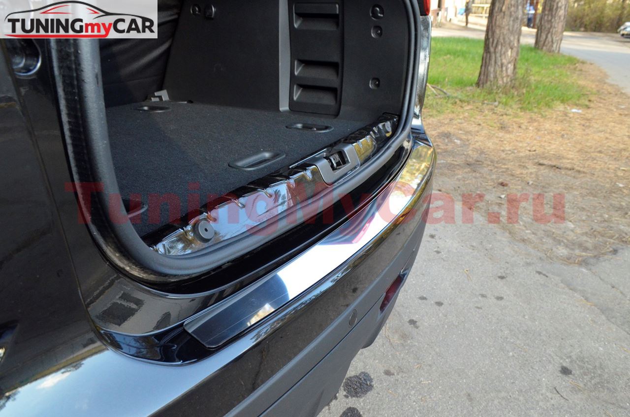 Накладка на задний бампер (лист нерж зеркальный) для Lada Xray 2015