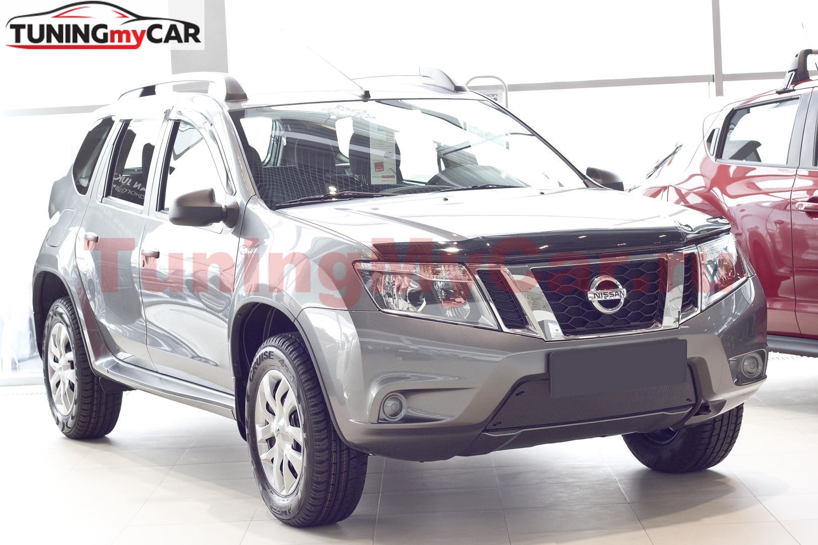 Зимняя заглушка решетки переднего бампера Nissan Terrano 2014-2015