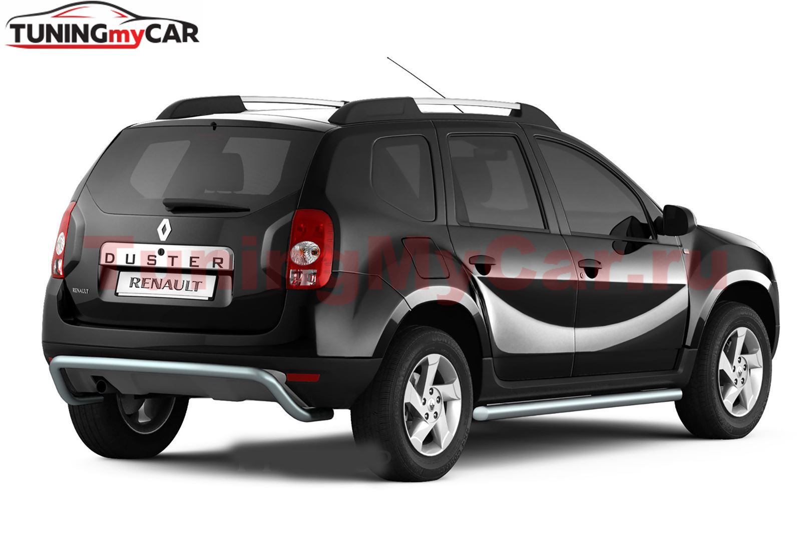 Защита порогов вогнутая 63мм (ППК) RENAULT Duster 2012-/ NISSAN Terrano 2014-