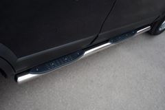 Пороги труба d76 с накладками (вариант 3) для Chevrolet Niva Bertone 2009-2020 
