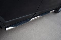 Пороги труба d76 с накладками (вариант 3) для Chevrolet Niva 2002-2009 