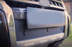 Зимняя заглушка решётки переднего бампера Mitsubishi Pajero IV 2014- (рестайлинг 2)
