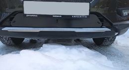 Зимняя заглушка решётки переднего бампера (БЕЗ ПАРКТРОНИКОВ) Nissan X-trail 2015-2016 (Т32)