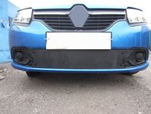 Зимняя заглушка решетки переднего бампера Renault Logan II 2014—2018. (дорестайлинг)