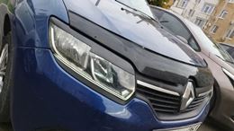 Накладки на передние фары (реснички) Renault Sandero II 2014-2018 (дорестайлинг), Sandero Stepway II 2014-2018 (дорестайлинг), Renault Logan II 2014-2018 (дорестайлинг)