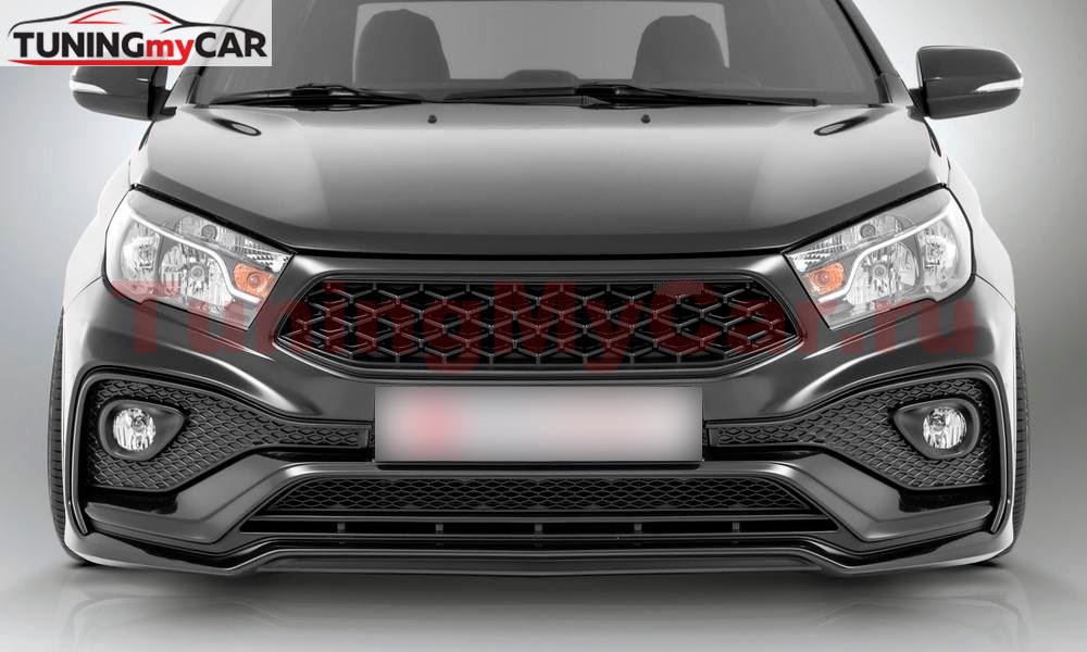Бампер передний (тюнинг) QUASAR ROMB для Lada Vesta/Cross 2180/2181 (Седан, SW, SW Cross) 2015-2022
