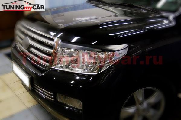 Накладки на фары (реснички) Toyota LAND CRUISER 200 2007-2012 дорестайлинг