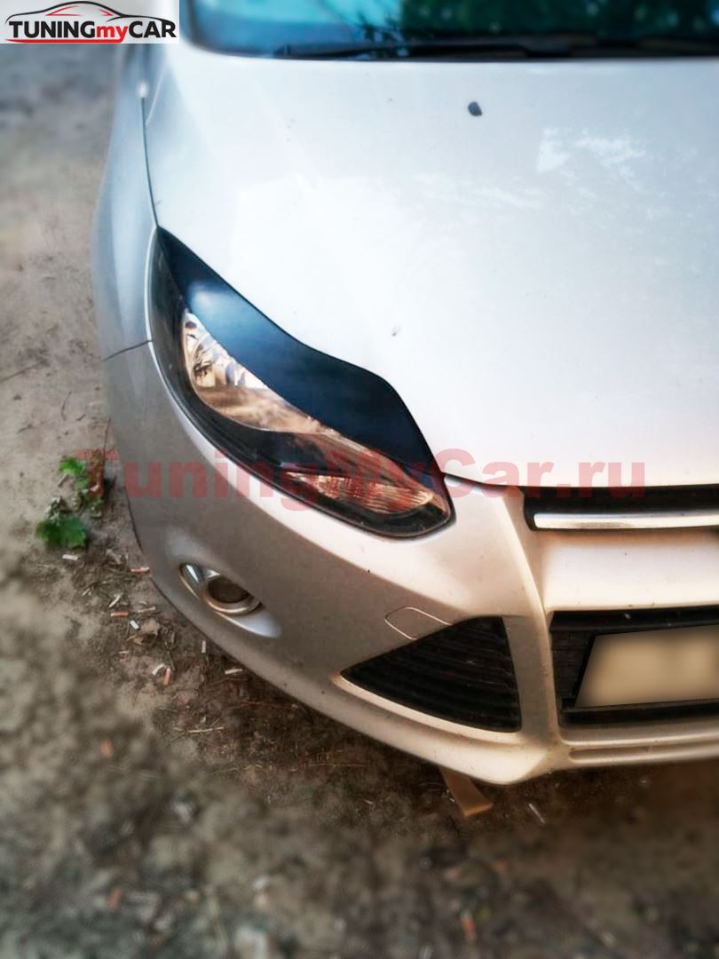 Реснички на фары для Ford Focus 3 (2011-2015) var№1 широкие