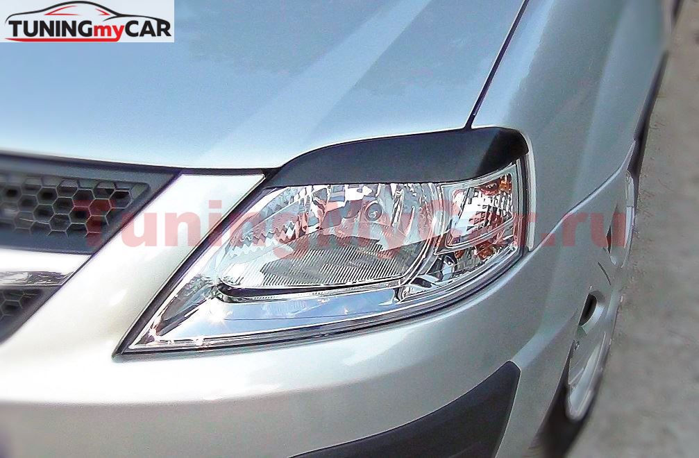 Накладки на передние фары (Реснички) Renault Logan 2004-2013, Lada Largus (универсал, фургон)  2012 - 2019, Largus Cross (универсал) 2014 - 2019