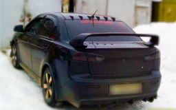Козырек широкий ШАГРЕНЬ EVO-style 6 зубьев на крышу Mitsubishi Lancer 10 