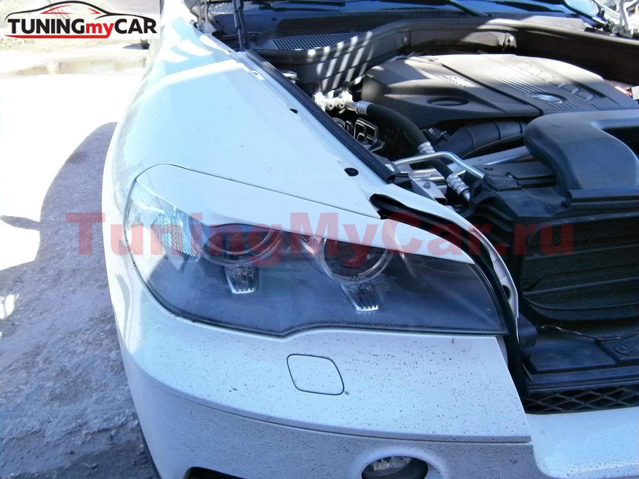 Накладки на фары (реснички) широкие для BMW X5 E70 (БМВ Х5 Е70) 2007 - 2013