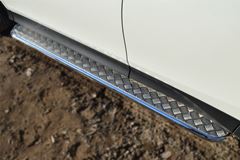 Пороги труба D42 с листом для Toyota Rav4 2013-2015
