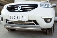 Защита переднего бампера D75х42 овал для Renault Koleos 2012-