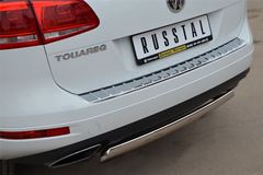 Защита заднего бампера D75х42 овал (дуга) для Volkswagen Touareg 2010-2013