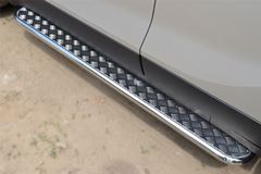 Пороги труба D42 с листом для Opel Mokka 2013-