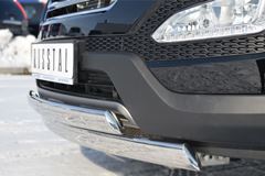 Защита переднего бампера 75х42 / 75х42 овал для Hyundai Santa Fe 2012-2015