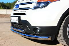 Защита переднего бампера D76 (секции) 75х42 овал (дуга) для Ford Explorer V 2012-