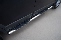 Пороги труба D76 с накладками (вариант 2) для Chevrolet Captiva 2011-2013