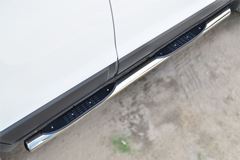 Пороги труба D76 с накладкой (вариант 3) для Chevrolet Captiva 2013-