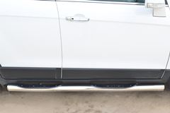 Пороги труба D76 с накладкой (вариант 3) для Chevrolet Captiva 2013-